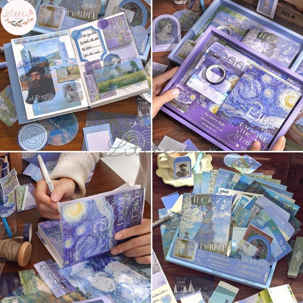 

df-8 (FREE GIFT) 155 Pcs A6 DIY Journal Set 11 in 1 Gift Box Hadiah Murah Unik Vintage Scrapbook COD Lucu Original