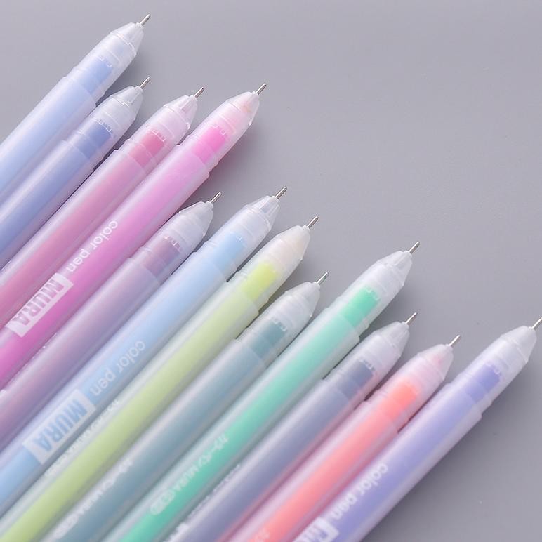 

sd-67 12 PCS Colored gel pens set Kawaii blue 0.5 mm ballpoint pen for journal Cute School stationary supplies Premium