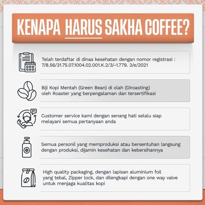 

Biji Kopi Bubuk Robusta Bali Kintamani Sakha Coffee Roastery 500 Gram