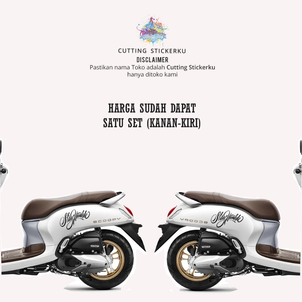 Cutting Stiker Tipografi Stay Humble Variasi Motor Mobil Sticker Timbul Keren Nyala Dasbor Spakbor V