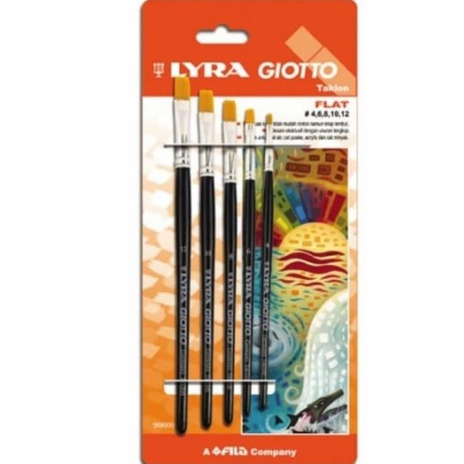 

Kuas Lyra Giotto Flat Set 5 pcs Brush Art Kuas Lukis P88L