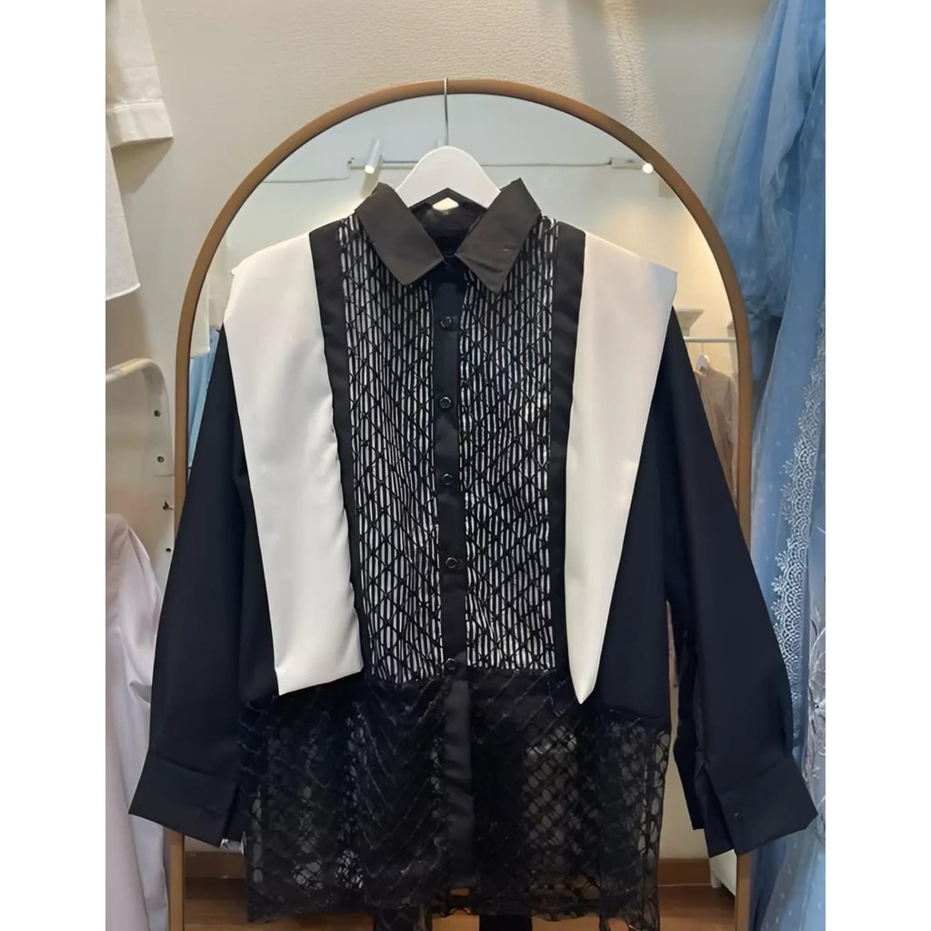 Kemeka Import Kwmeja Berkerah Kerja Kantor Kerah Atasn Kuliah Bj Atasan Aesthetik Kemejs Fashion Wan