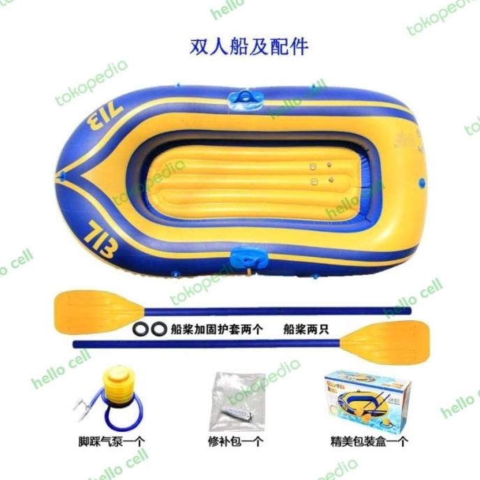 Perahu Karet Besar Pelampung 3 Orang Anak Dewasa Arung Jeram Dayung BNJ