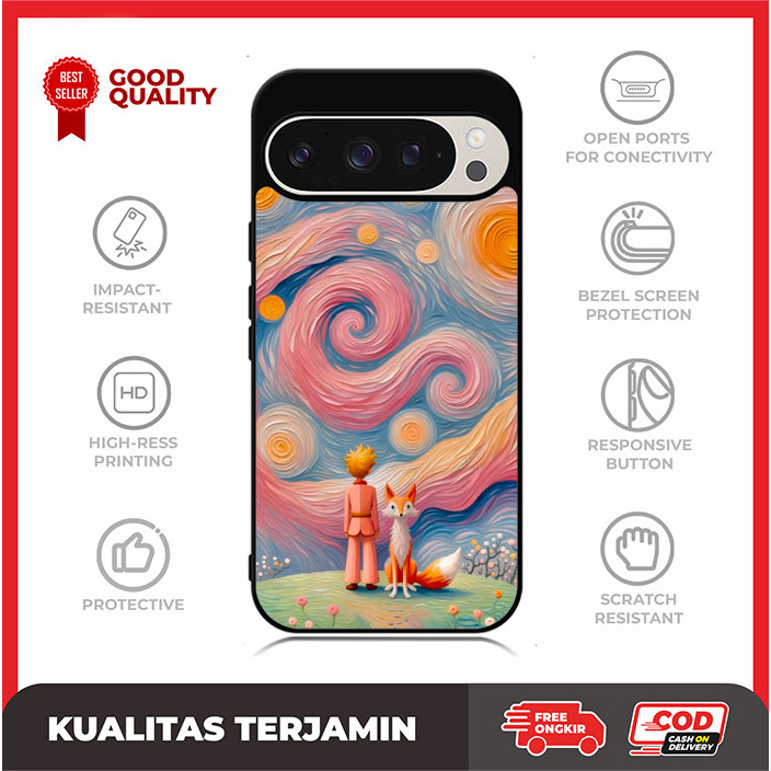 Case Casing Google Pixel 9 8A 8 7A 7 6 6A 5 5A 4 4A 3 3A 2 Pro XL 4G 5G Foxy Art Starry AE3465 Hardc