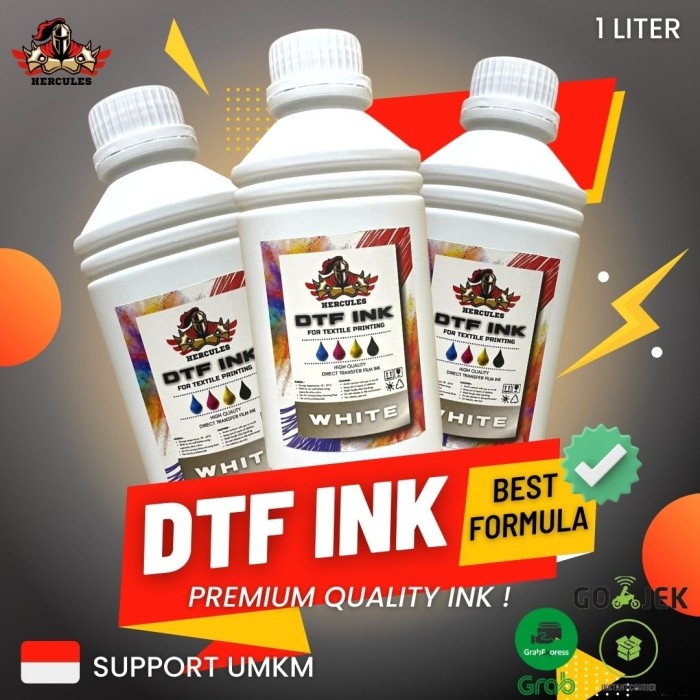 

TINTA DTF INK WARNA CMYK PUTIH / WHITE UNTUK MESIN PET FILM DTF 1L