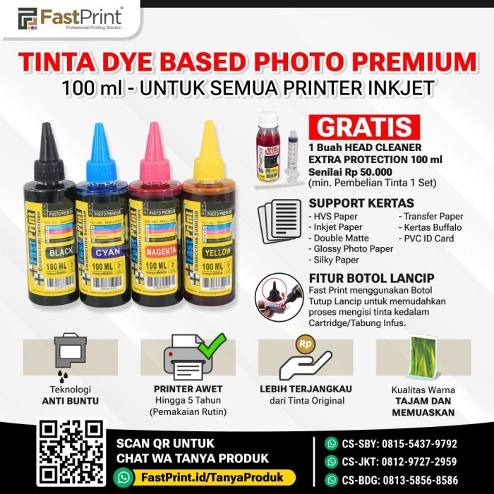 

TINTA REFILL DYE BASED PHOTO PREMIUM 1 SET 100 ML