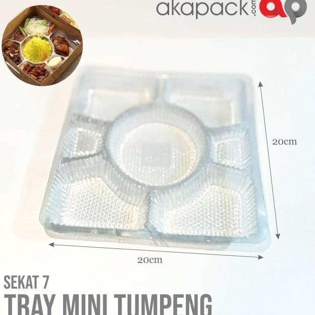 Ka Tray Kotak Sekat Plastik Bening Sekat 7 Nasi Kotak - 20X20