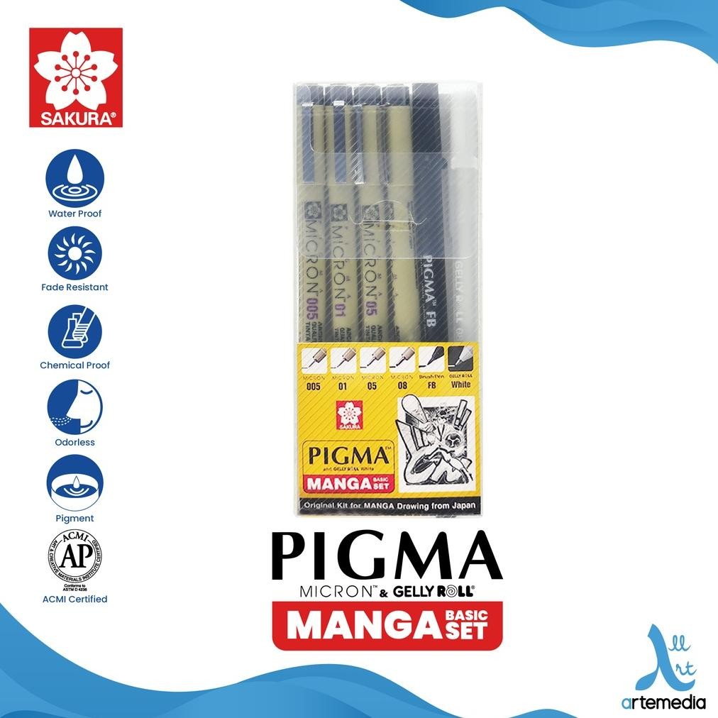 

ad-3 Sakura Pigma Micron Drawing Pen Manga Basic & Intermediate Set Murah