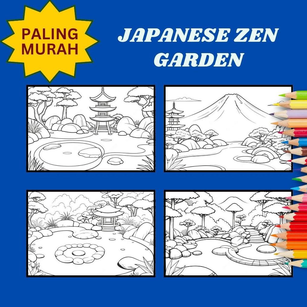 

Bahan Terbaik Kertas Mewarnai Ukuran A5 / Japanese Zen Garden / Buku Gambar Mewarnai / Coloring Book / Untuk Sd Tk Paud Paling Laris