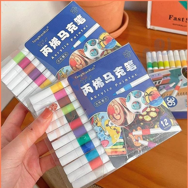 

IK69 Hightune Akrilik Marker Set Spidol Akrilik Spidol DIY Painting Spidol Pastel Pulpen Diy Highlight Drawing Waena Baru Viral