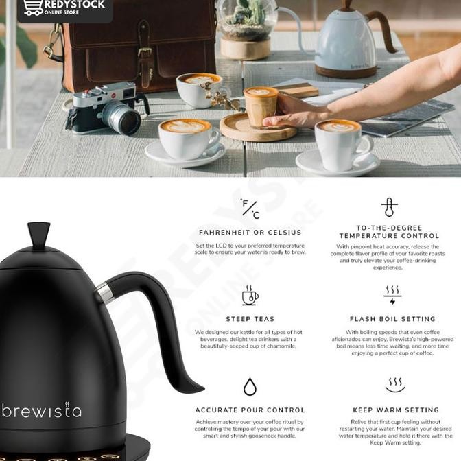 

Terlaris Brewista Artisan Gooseneck Kettle 600Ml - Teko Kopi Ready Stok