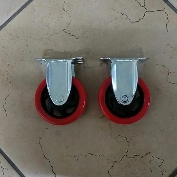 [ Bv ] Roda Troli Roda Pu 2 Rem 2 Mati 4 Inch Pu