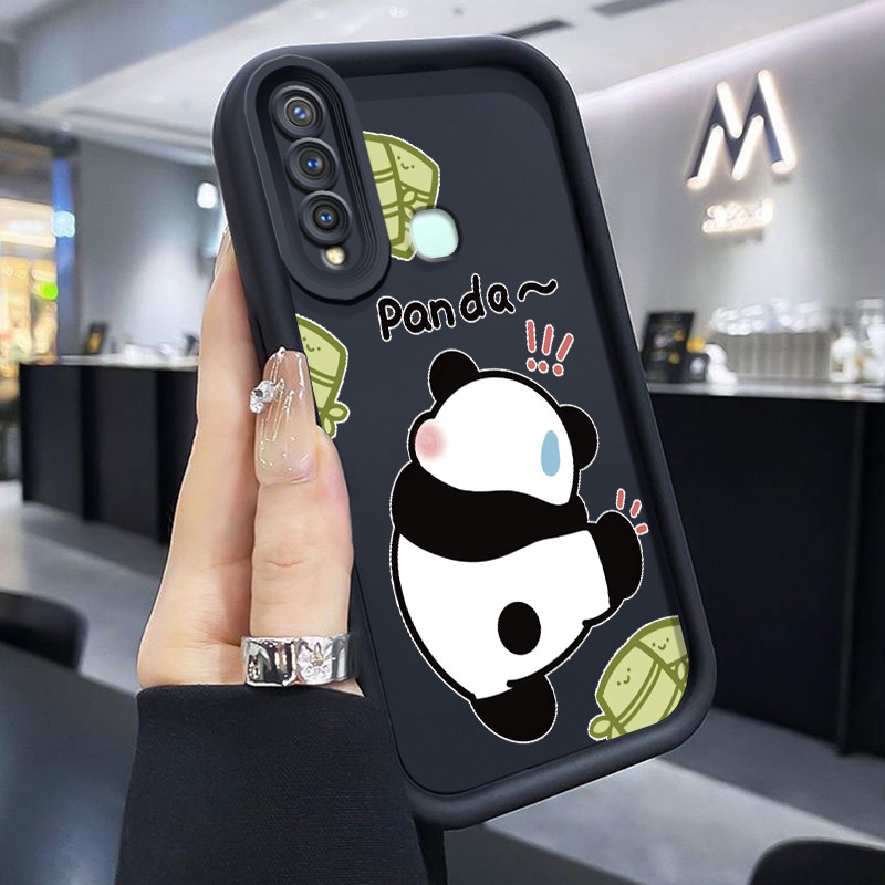Casing Hp Untuk VIVO Y19 VIVO Y5s Case Casing HP Kesing lunak trendi Softcase Panda terbalik penutup