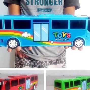 Mainan Bus Transjakarta Besar - Mobil Bis Busway Tarik Anak Edukatif