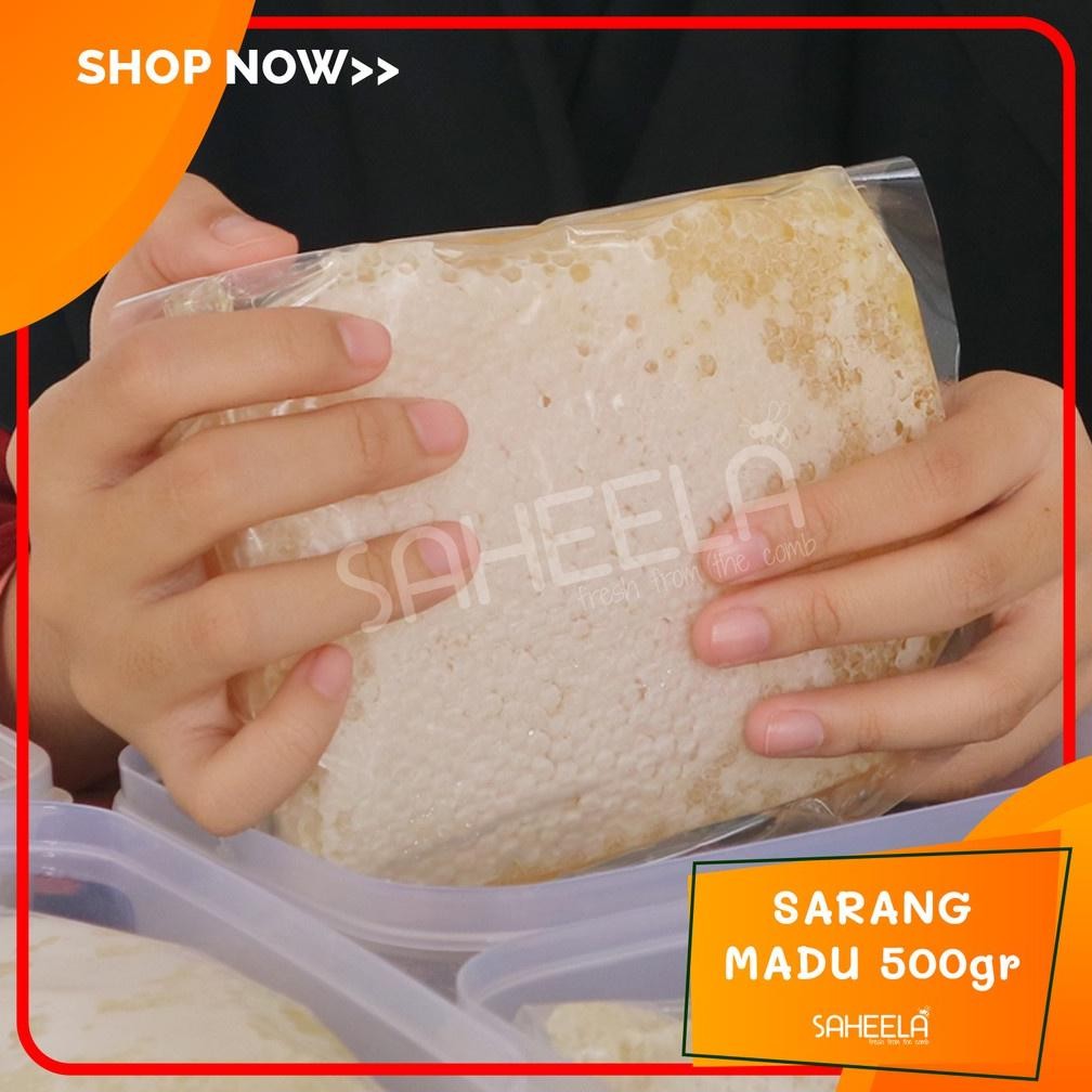 

10.10 Sarang Madu Utuh Saheela 500Gr | Sarang Lebah Asli Original | Madu Murni Grosir