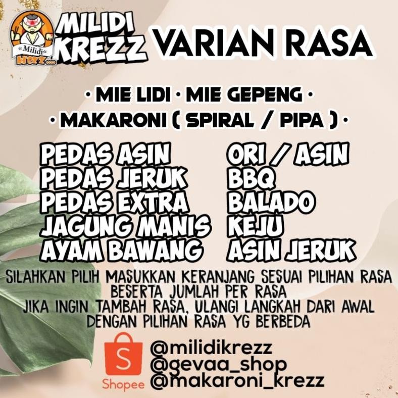 

Terpercaya Mie Lidi Milidikrezz 500 Gram Cemilan Pedas Milidi Kiloan High Quality