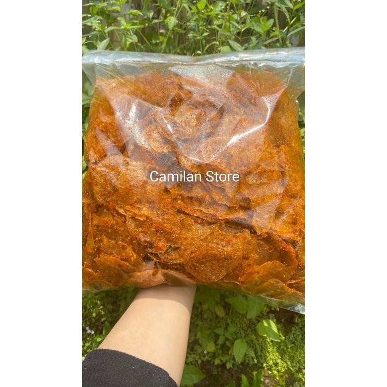 

Terpercaya Kripca Kripik Kaca Pedas Daun Jeruk 500Gram Premium