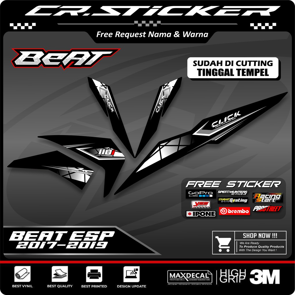 Striping Beat New Esp Street 2016 2017 2018 2019 Sticker stiker semi fullbody Vietnam motif CLICK vi