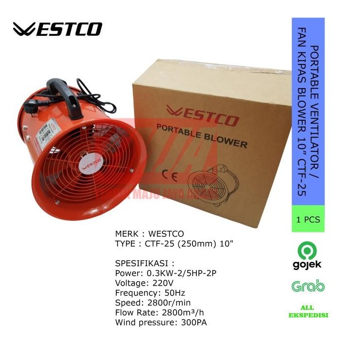 Westco Portable Ventilator / Fan Kipas Blower 10" Ctf-25