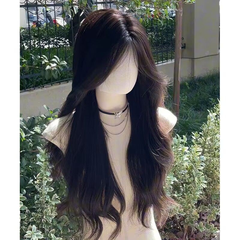 Rambut palsu wanita full kepala 60cm wig korean style wig rambut panjang curly rambut panjang wanita