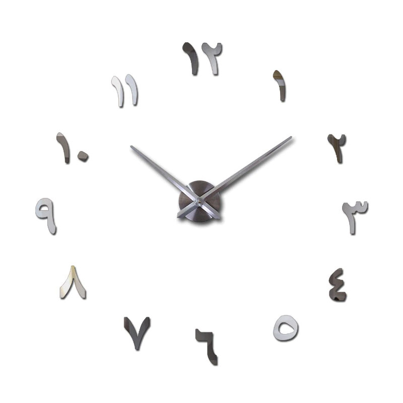 Jam Dinding Arab Angka DIY Besar Tempel Aesthetic Ruang Tamu Silent 90-100 cm