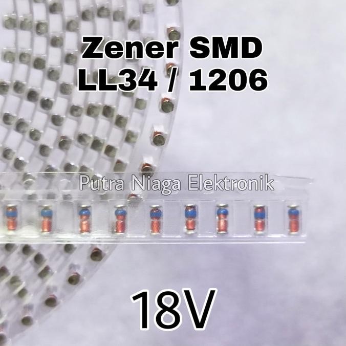 (10) Zener SMD 18V Dioda LL34 1206 0,5W 18Volt 1/2W 0.5W putr4n Murah