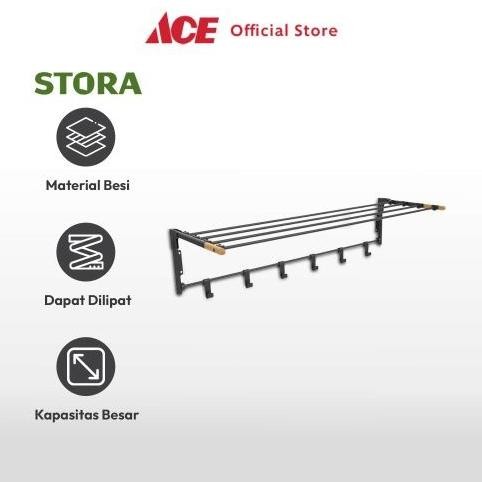 ACE STORA JEMURAN BAJU DINDING TEMPAT JEMUR BAJU DRYING RACK GANTUNGAN LAUNDRY PERLENGKAPAN RUMAH TA