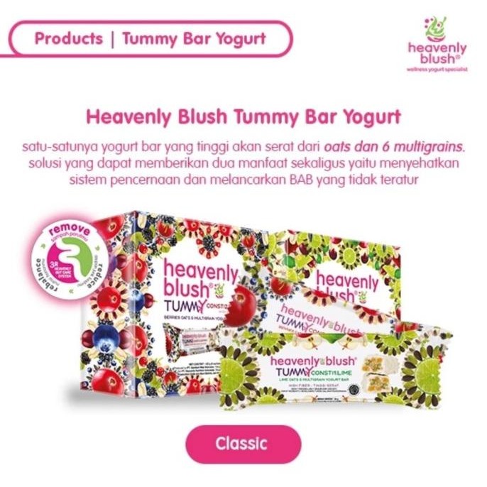 

HEAVENLY BLUSH TUMMY YOGHURT BAR 6pcs HEALTHY DIET SNACK SEHAT SNACK DIET CEMILAN SEHAT
