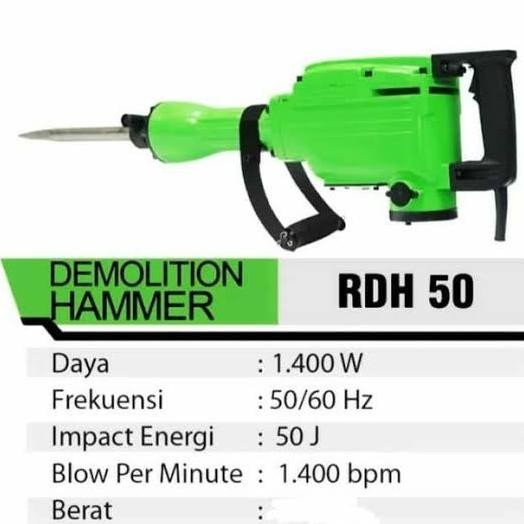 Mesin Jack Hammer Bobok Beton Ryu Rdh 50 Demoilition Hammer [ Evismall ]