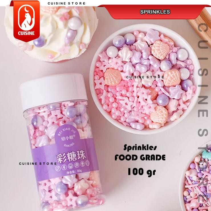 

VIRAL 100 GR Edible SPRINKLE COLOURFUL Trimit Gula dekorasi kue Hiasan Cake Bday CNY imlek Valentine Natal GV23