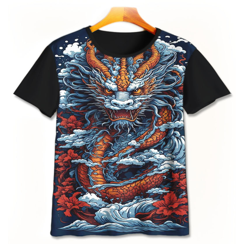 Kaos Kartun Anak Naga Jepang 3D - KRG Naga Jepang 7