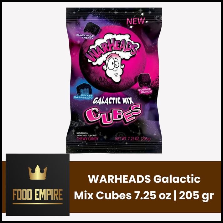 

Warheads Galactic Mix Cubes 7.25 Oz | Sour Chewy Candy 205 Gram