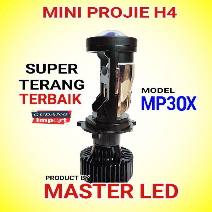 Lampu led mobil motor mini projector projie H4 MP30X PNK