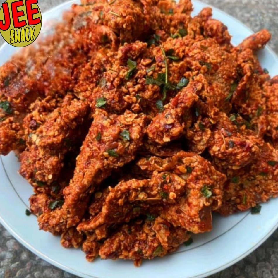 

Kripik Kulit ayam Crispy 1kg Pedas Daun Jeruk/ Crispy Kulit ayam Krispy