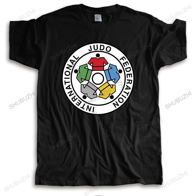 Kaos Leher Kru Longgar Federasi Judo Internasional Ijf Pria