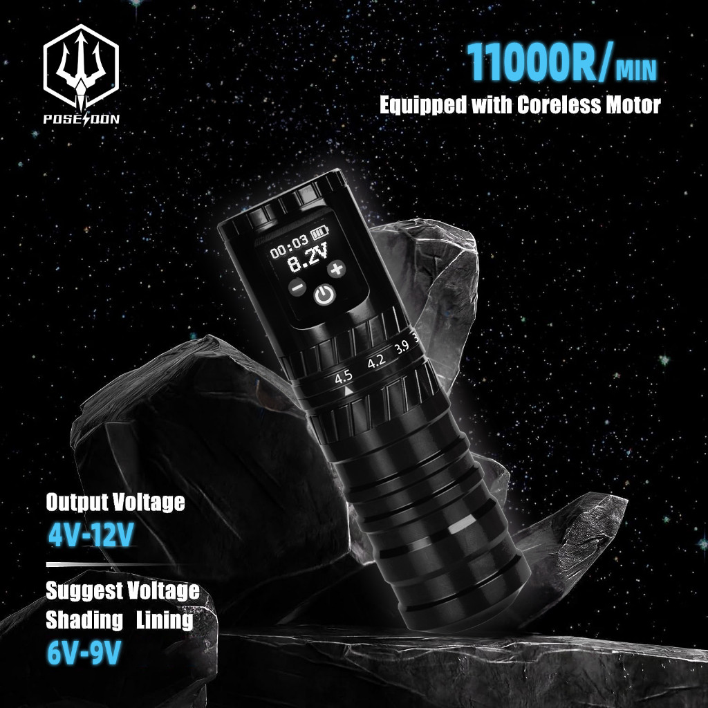 POSEIDON Mesin Tato Nirkabel Pena Tato Mesin Tato Tipe Pena Mesin Tato Pentype Mesin Tato Putar untu