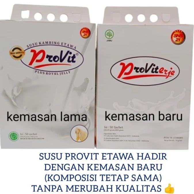

Susu Kambing Provit Etawa 1 Box (50 sachet)