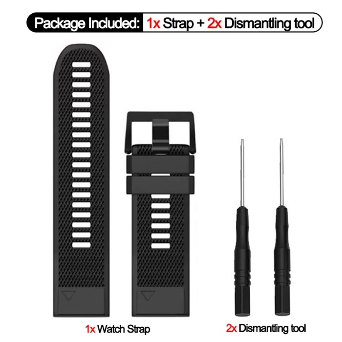 Tali Jam Strap Garmin Fenix 7X 6X 5X Sapphire Pro Solar Silicone