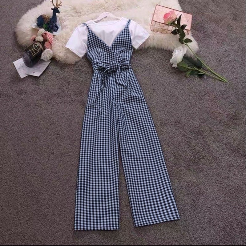 Jumpsuit Wanita Jeans Korean Style Jamsuit Jins Pakaian One Set Baju Kodok Terbaru 2024 Dewasa Jumsu