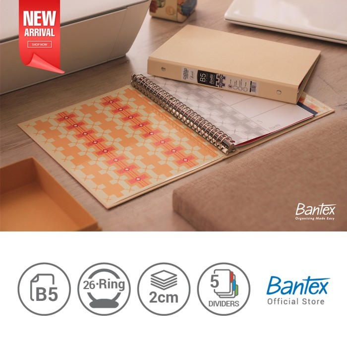 

Amberela Bantex B5 Multiring Binder - Peach - Batik Series (1 Pcs) #1336 45