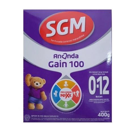 

SUSU SGM ANANDA GAIN 100 USIA 0-12 BULAN 400 G