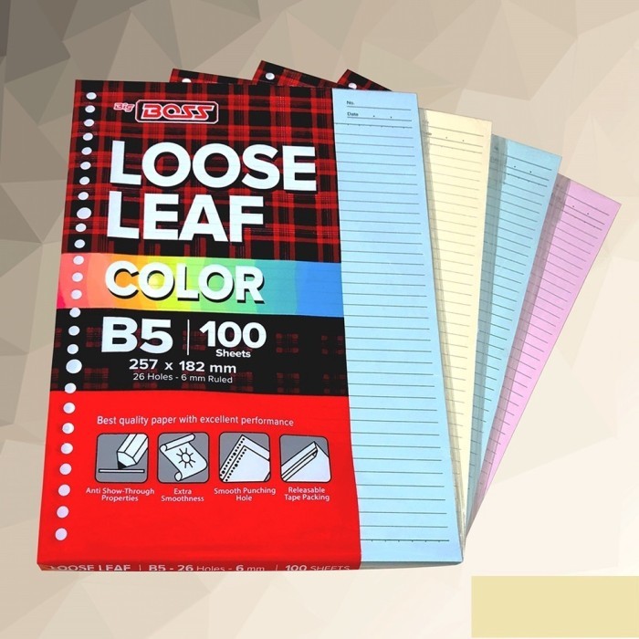 

Amberela - Ready Terlaris Big Boss Loose Leaf B5 100 Lembar Rainbow Kertas Binder