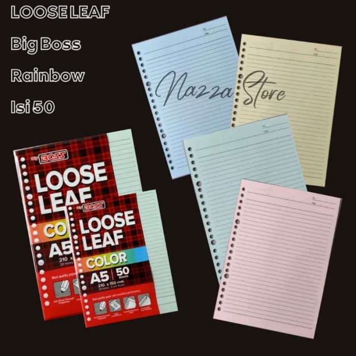 

Amberela - Big Boss Kertas Binder / Loose Leaf Colour A5 Isi 50 Lembar
