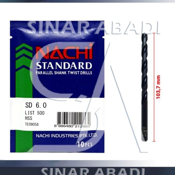 Terbaru NACHI 6 MM MATA BOR BESI NACHI 6MM HSS DRILL BIT sina4bb Juara