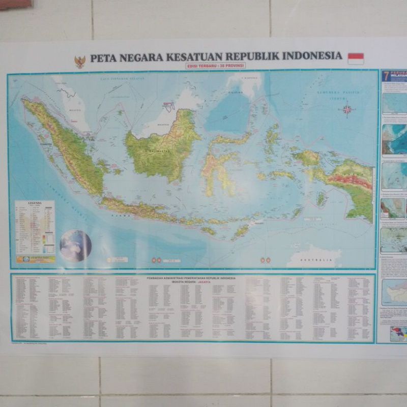 

Peta Lembaran NKRI/Indonesia Ukuran 102x72cm Tanpa Bingkai Edisi Terbaru 38 Provinsi Tahun 2023