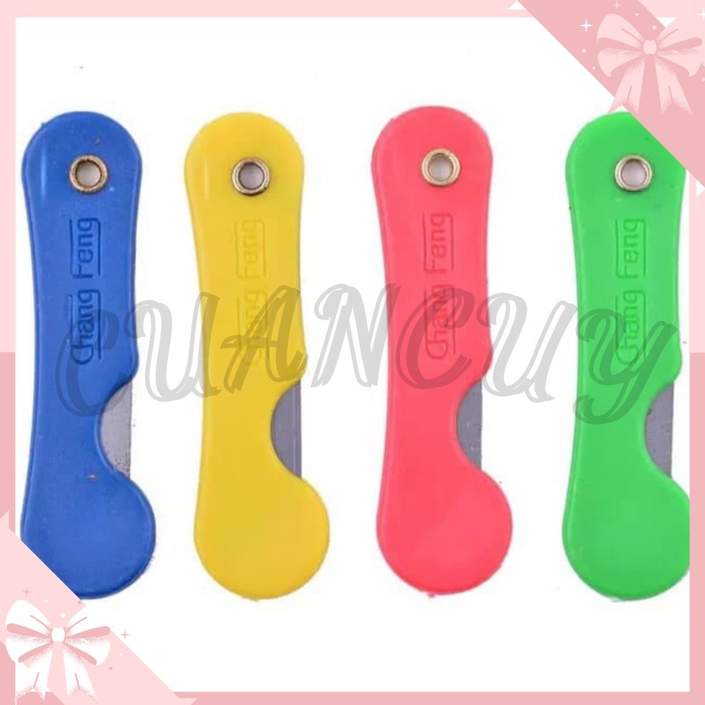 Cuancuy - Pisau / Pisau Cutter / Pisau Cutter Mini Lipat Silet Tajam Gagang Warna-Warni Kecil Cuter