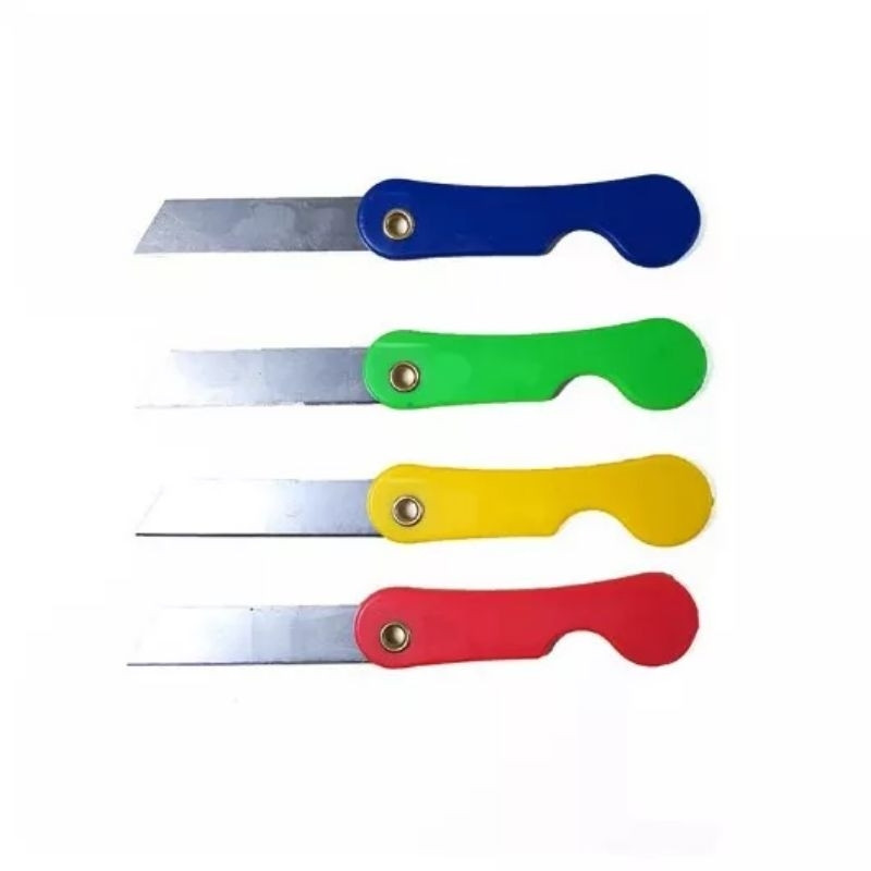 

Pisau Cutter Lipat Mini Warna Warni / Silet Gagang Perlengkapan ATK Foldable Knife Pembuka Paket /