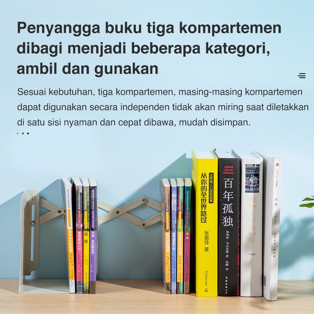 

Deli Magazine Holder / Penyangga Buku Fleksibel Warna Putih Krem 78630 78631