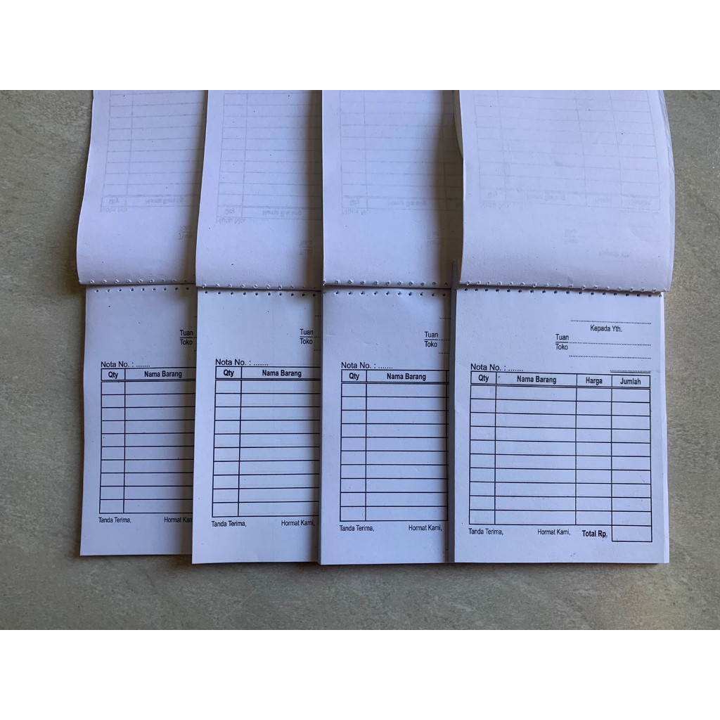 

Nota Kontan Kecil, Nota Mini 1 Ply (50 Lembar) Rangkap 1