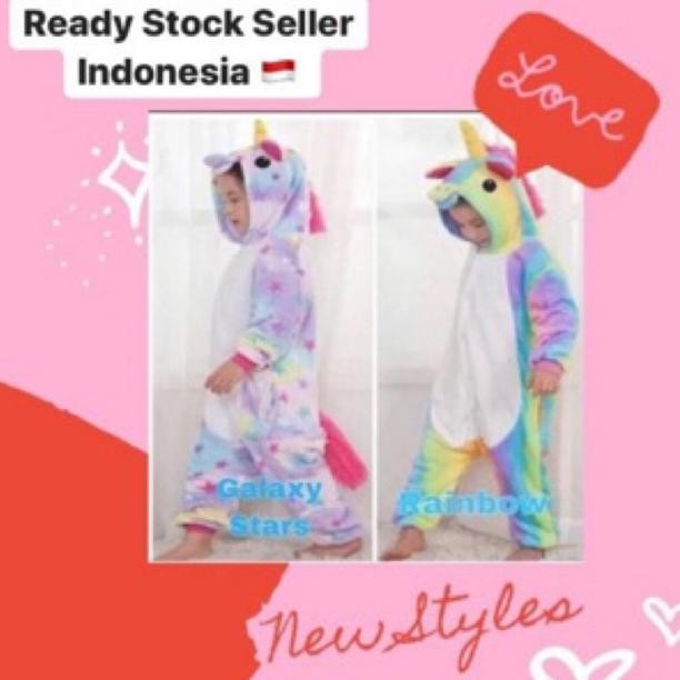 Kostum anak baju boneka unicorn kostum cosplay piama piyama pajamas one sie unicorn kostum onesie ki